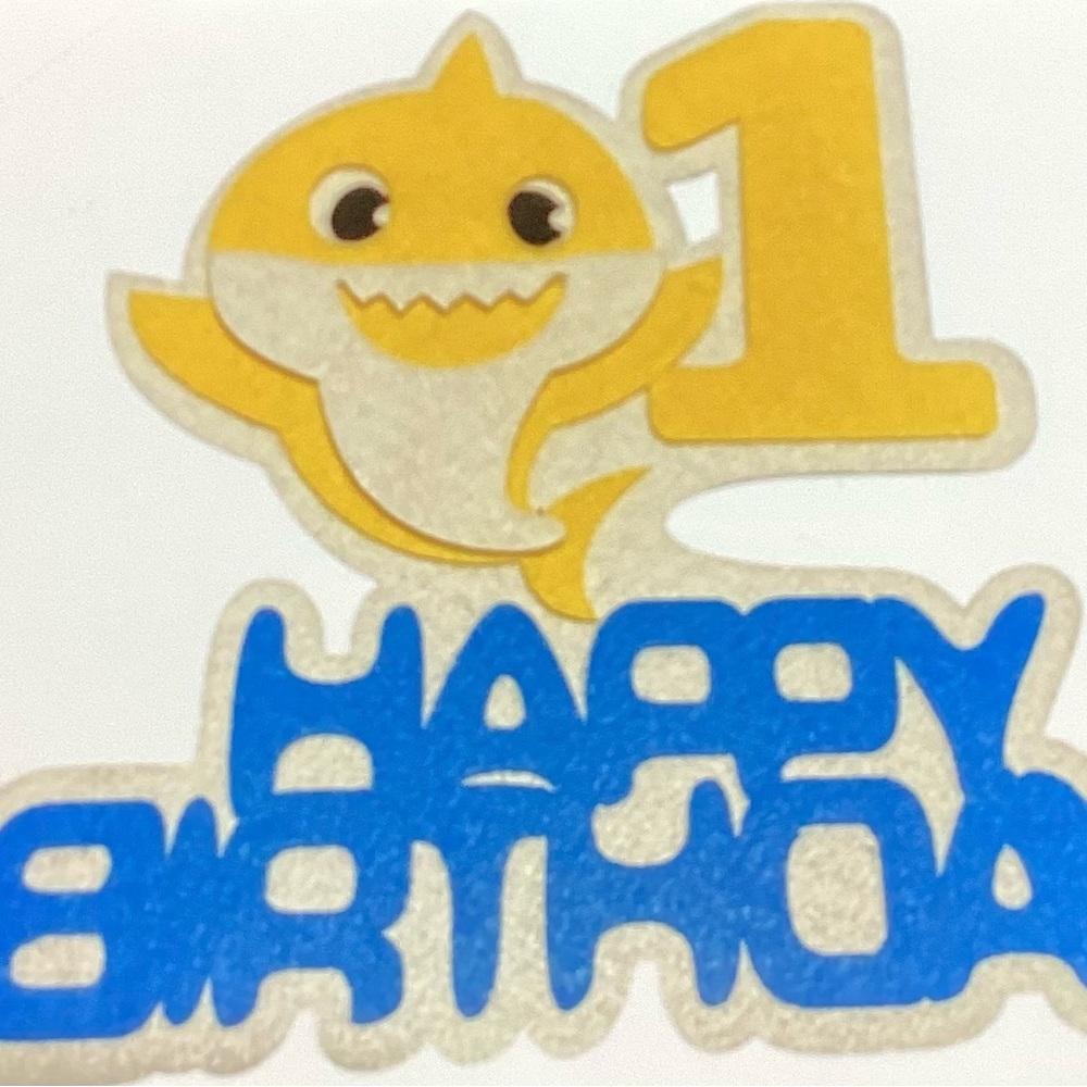 Baby Shark Yellow Cake Toppers 1 First Birthday